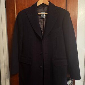 J.Crew Mens $598 Ludlow Topcoat Heavyweight Wool Navy Size 40S
